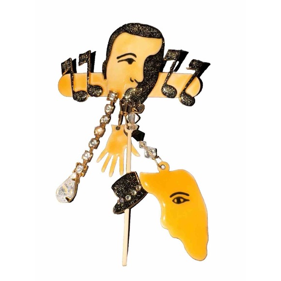 Broadway Theater Themed Brooch Dangle Charms Pin - Picture 1 of 7